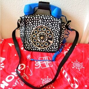 Betsey Johnson Blue Rotary Phone Purse